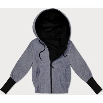 Tmavě modrá krátká pruhovaná bunda se stahovacím lemem na spodním okraji S'West (B8540-26) odstíny modré XL (42)