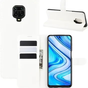 Pouzdro na mobilní telefon Litchi PU kožené peněženkové pouzdro na mobil Xiaomi Redmi Note 9 Pro/Note 9S - bílé