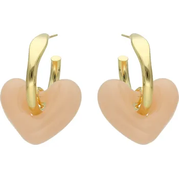 Náušnice Yvon Zlaté náušnice se srdcem z kolekce PASTELLE