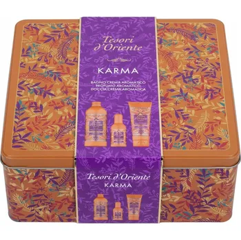 Kosmetická sada Tesori D'oriente dárková kazeta v plechové dóze Karma
