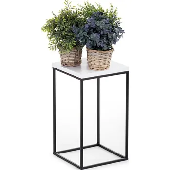 Stojan na květiny Květinový stojan CHARR 40 cm černý/bílý