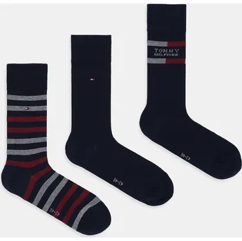 Pánské ponožky Ponožky Tommy Hilfiger 3-pack tmavomodrá barva, 701235376 59X, vel. 43/46