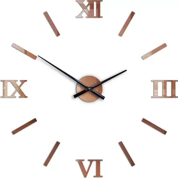 Hodiny Nástěnné samolepící hodiny Numero 75 cm měděné