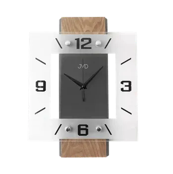 Hodiny JVD Dřevěné skleněné netikající tiché hodiny JVD NS22016/78 ( )