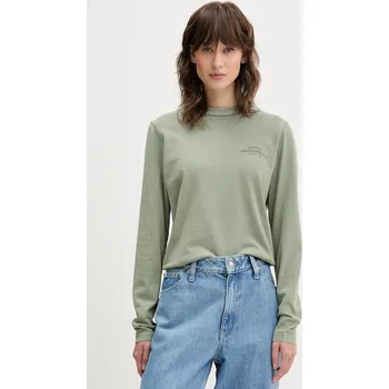 Bavlněné tričko s dlouhým rukávem Dickies zelená barva, DK0A87Q6 97X, vel. XS