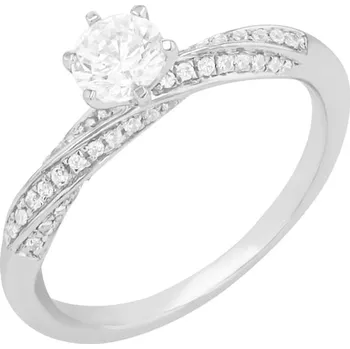 Prsten Zásnubní prsten s postranními diamanty Avihu