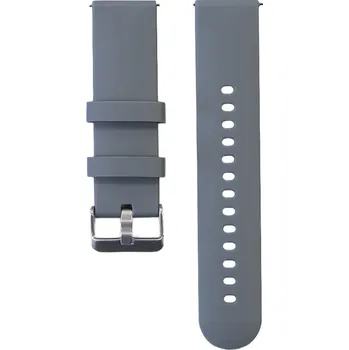 Příslušenství k chytrým hodinkám Madvell Silikonový řemínek šedá se stříbrnou sponou 22mm