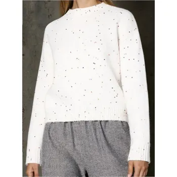 Dámský svetr Sinsay - Svetr s barevnými flitry s příměsí vlny - krémová - 418EU-01X - 418EU-01X-XXS