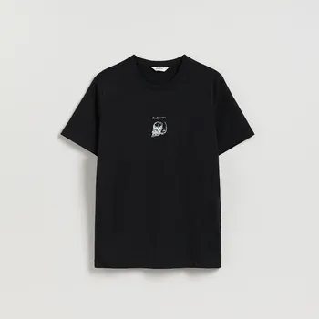 Pánská móda Reserved - Tričko regular s potiskem - černý - 431EX-99X - 431EX-99X-XL