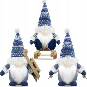 Vánoční dekorace ZIMNÍ SKŘÍTEK 3x VÁNOČNÍ SKŘÍTEK DEKORACE VÁNOCE GNÓMOVÉ SVÁTKY
