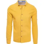 Pánská slim fit košile v hořčičné barvě DStreet žlutá 3336053
