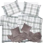 SCANquilt povlečení SATÉN TENCEL DESIGN harold zelenošedá 240 x 200/70 x 90 cm 183866819