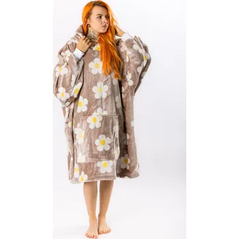 Dámská mikina GoldBee Mikina Doba Ledová Fluffy Flowers Sand Barva: Flowers Sand, Velikost: XL-4XL