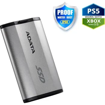 Externí pevný disk ADATA SD810 500GB SSD / Externí / USB 3.2 Type-C / 2000MB/s Read/Write / stříbrně-šedý