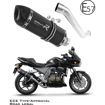 Výfuk pro motocykl Laděný výfuk Dominator Kawasaki Z750 2004 - 2006 Homologovaný výfuk HP1 ČERNÝ tlumič výfuku
