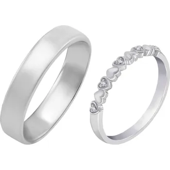 Prsten Srdíčkový prsten s lab-grown diamanty a komfortní prsten Mira