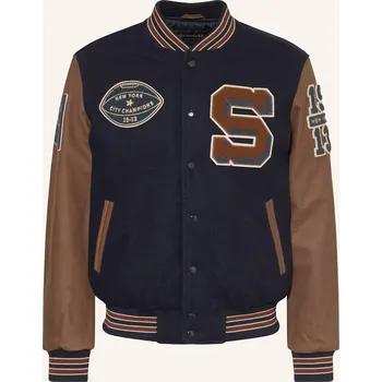 Schott Nyc Pánská College Bunda Ze Směsi Materiálů, tmavě...