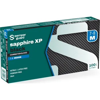 Pracovní rukavice Sempermed Jednorázové rukavice SEMPERGUARD®Sapphire XP - nepudrované - černé Velikost: 7 A5069/07