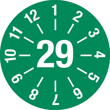 Samolepící etiketa Kontrolní štítek 29, barva zelená, fólie, samolepicí, 25 mm, BJ = 5 x 15 kusů