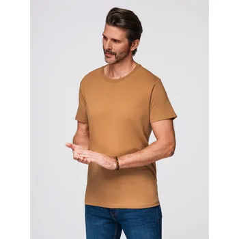 Pánské tričko Ombre BASIC men's classic cotton T-shirt - brown Ombre oranžová 3333667