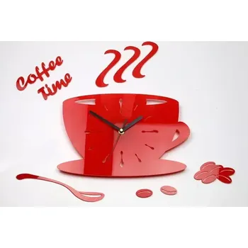 Hodiny Nástěnné hodiny Coffe 33 cm červené