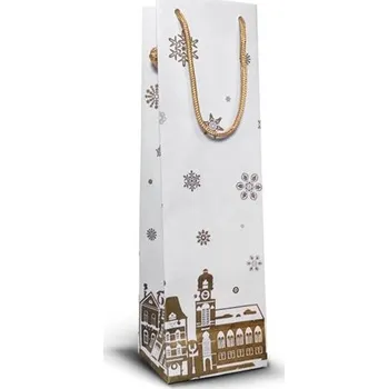 Dárková taška Vánoční taška na láhev, Advent, 12 x 9 x 40 cm
