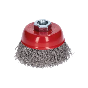 Zábradlí PROTECO kartáč hrnkový NEREZ - 75 mm x M14, nerez 0,35 mm