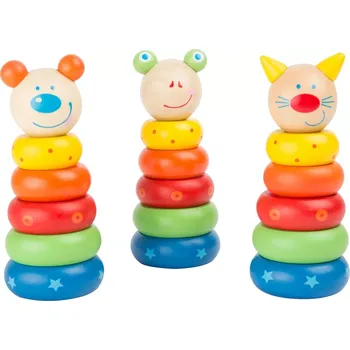 Dřevěná hračka Small Foot skládací věž zvířátka 1 ks