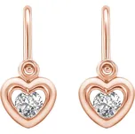 Zlaté dětské náušnice srdíčka s moissanity Aurora