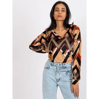 Dámská halenka Blouse-DHJ-BZ-6550-4.40-camel Italy Moda hnědá 3211294