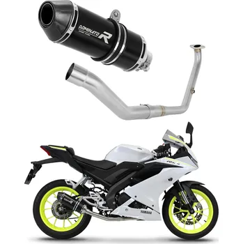 Výfuk pro motocykl Laděný výfuk Dominator Yamaha YZF R125 2021 - 2024 Kompletní systém Výfukové potrubí HP3 BLACK + dB killer medium