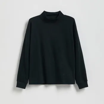 Chlapecká mikina Reserved - Bavlněné tričko s polorolákem - černý - 607FJ-99X - 607FJ-99X-128