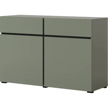 Komoda Komoda BONIFACIO 2D2S, zelená/černá + vyzvednutí ZDARMA