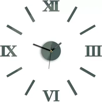 Hodiny Nástěnné samolepící hodiny Numero 49 cm šedé