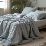 Mušelínové povlečení - sv. šedé 140x200+70x90