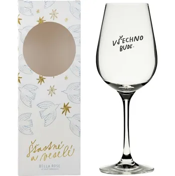 Sklenice Bella Rose Sklenice na víno Všechno bude No. 2 + vánoční krabička