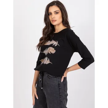 Dámská halenka Blouse-RV-BZ-0226.34P-black RELEVANCE černá 3293801