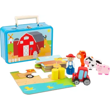 Dřevěná hračka Small Foot puzzle s postavičkami Farma