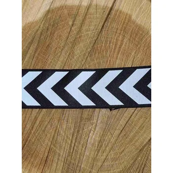 Stuha Lampas / rypsová stuha chevron šíře 32 mm barva černá bílá