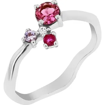 Prsten Cluster prsten s turmalínem, tanzanitem, rubínem a diamantem Roche