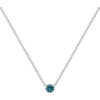 Náhrdelník Stříbrný minimalistický náhrdelník s modrým diamantem Glosie