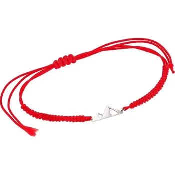 Náramek Stříbrný šňůrkový náramek s motivem hor Mountain