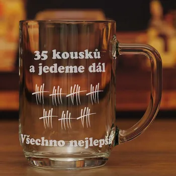 Sklenice Půllitr pro pivaře k 35. narozeninám