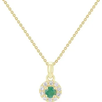 Přívěsek Smaragdový halo přívěsek s diamanty Florrie