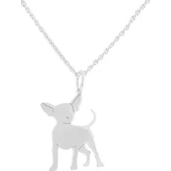 Šperk Stříbrný přívěsek ve tvaru psa s gravírem Chihuahua