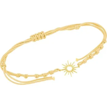 Náramek Stříbrný provázkový náramek se sluncem Sun