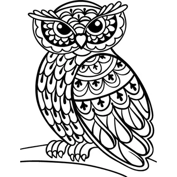 MANDALY Předlohy k pískování 15x20cm SOVA zentangle