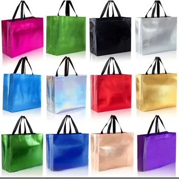 Dárková taška Stylová Lesklá Taška – Ideální na Nákupy i Dárky | Různé Barvy Barva: Modrá