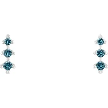 Náušnice Minimalistické náušnice s modrými diamanty Linus