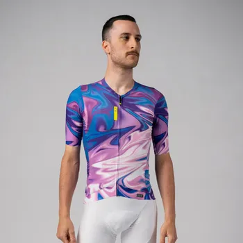 cyklistický dres ALÉ Cyklistický dres s krátkým rukávem - SMOOTHIE - modrá/fialová